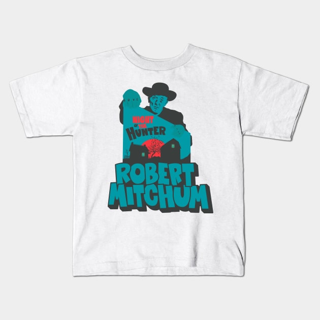 The Night of the Hunter: Robert Mitchum Kids T-Shirt by Boogosh